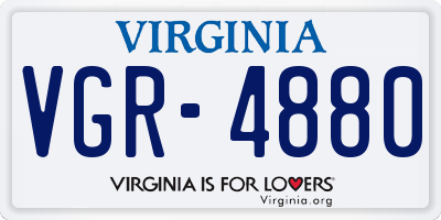 VA license plate VGR4880