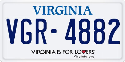 VA license plate VGR4882