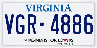 VA license plate VGR4886