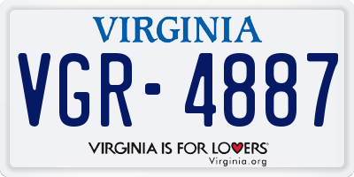 VA license plate VGR4887
