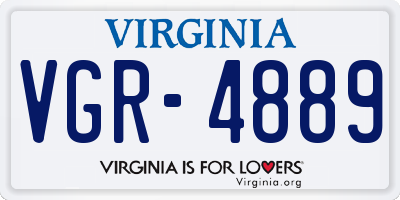 VA license plate VGR4889