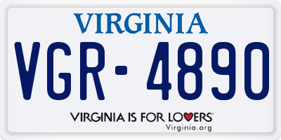 VA license plate VGR4890
