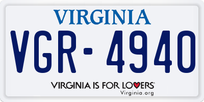VA license plate VGR4940