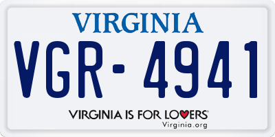 VA license plate VGR4941