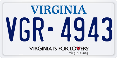 VA license plate VGR4943