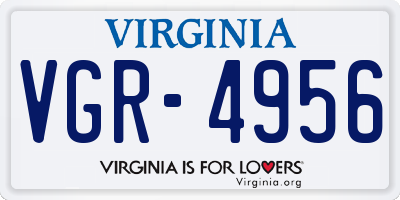VA license plate VGR4956