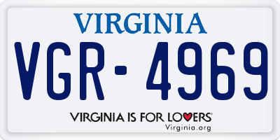 VA license plate VGR4969