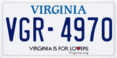 VA license plate VGR4970
