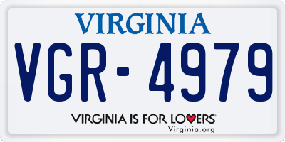 VA license plate VGR4979