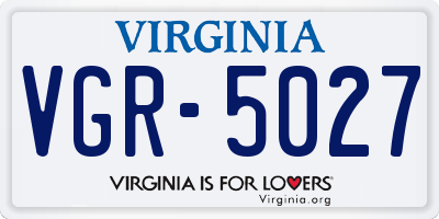 VA license plate VGR5027