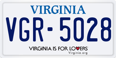 VA license plate VGR5028