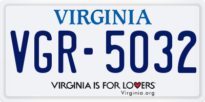 VA license plate VGR5032