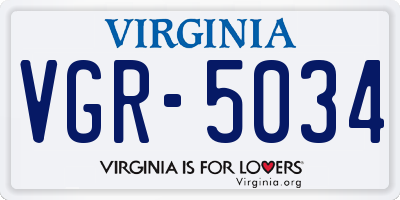 VA license plate VGR5034