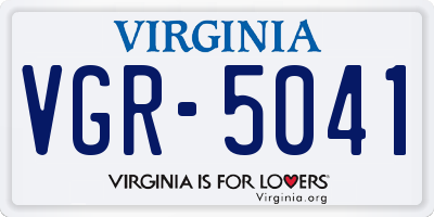 VA license plate VGR5041