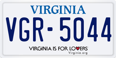 VA license plate VGR5044
