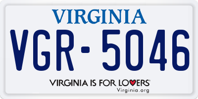 VA license plate VGR5046