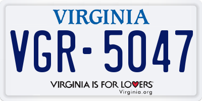 VA license plate VGR5047