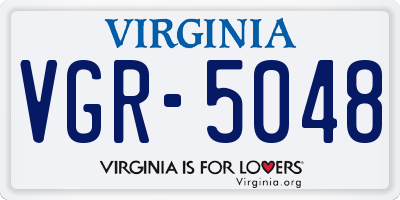 VA license plate VGR5048