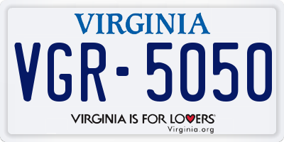 VA license plate VGR5050