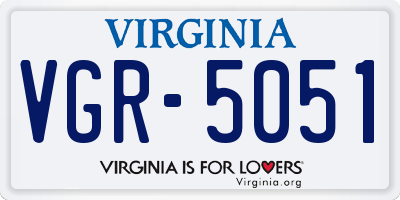 VA license plate VGR5051