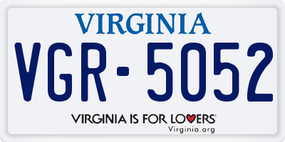 VA license plate VGR5052