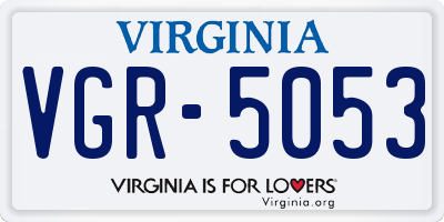 VA license plate VGR5053