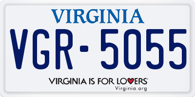 VA license plate VGR5055