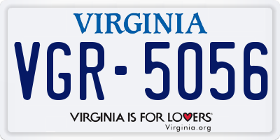 VA license plate VGR5056
