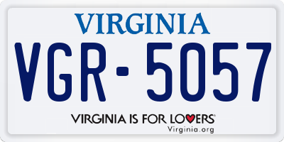 VA license plate VGR5057