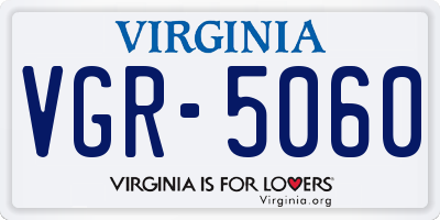 VA license plate VGR5060