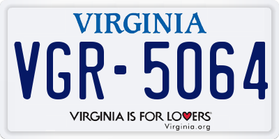VA license plate VGR5064