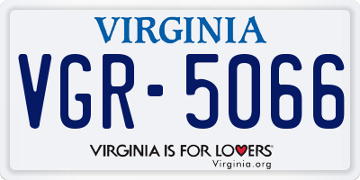 VA license plate VGR5066
