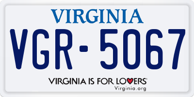 VA license plate VGR5067