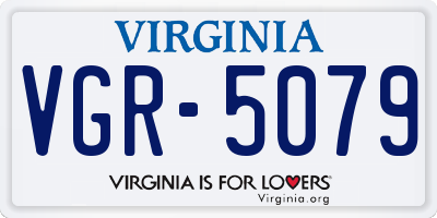 VA license plate VGR5079