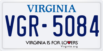 VA license plate VGR5084