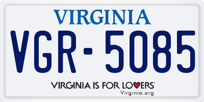 VA license plate VGR5085