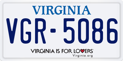 VA license plate VGR5086