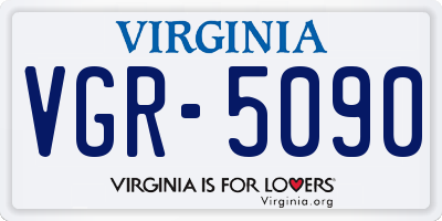 VA license plate VGR5090