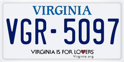 VA license plate VGR5097