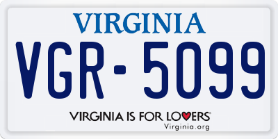 VA license plate VGR5099