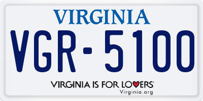 VA license plate VGR5100