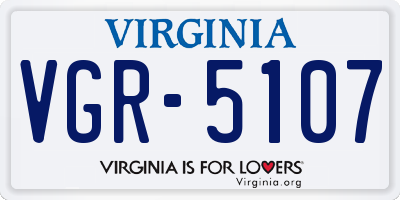 VA license plate VGR5107