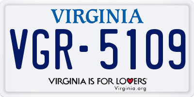 VA license plate VGR5109