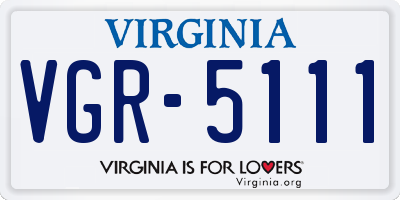 VA license plate VGR5111
