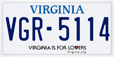 VA license plate VGR5114