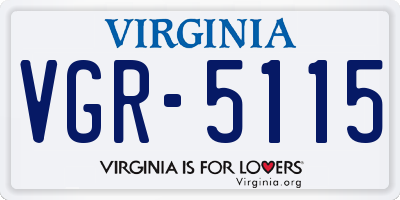 VA license plate VGR5115