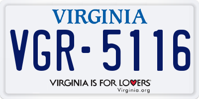 VA license plate VGR5116