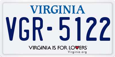 VA license plate VGR5122