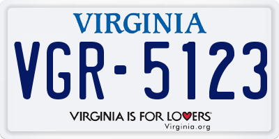 VA license plate VGR5123
