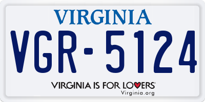 VA license plate VGR5124
